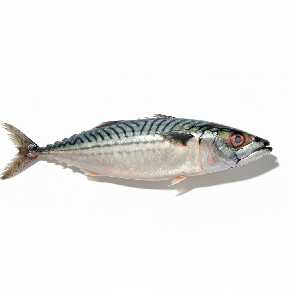 Fresh mackerel on white background